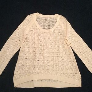 ❌❌SOLD❌❌ Off-White Long-sleeve Crocheted Top