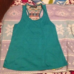 Turquoise tank with Aztec back design