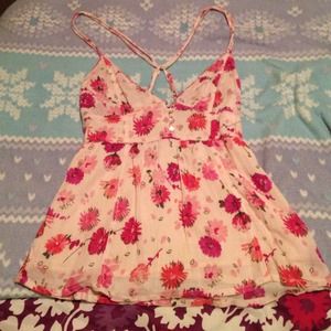 Pink floral tank