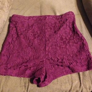 High waisted burgundy Forever 21 shorts!