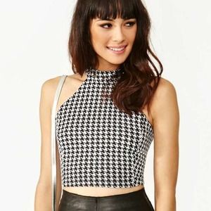 ⚡️FLASH SALE⚡️ Unif houndstooth halter crop top