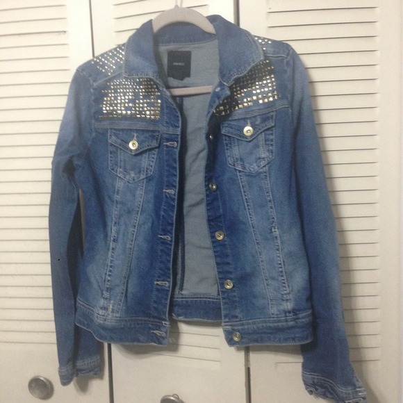 F21 Denim Jacket w/ silver metal studs