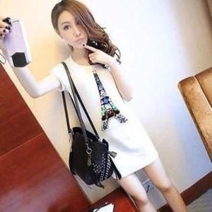 Black and white long t shirt