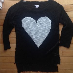 loose-knit heart sweater