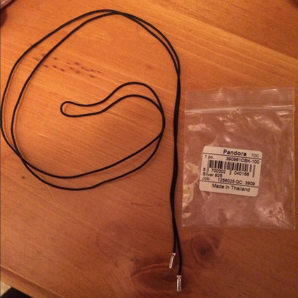 Sterling Silver/Black string necklace