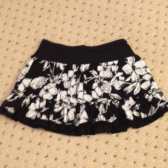 Black and White floral skirt.