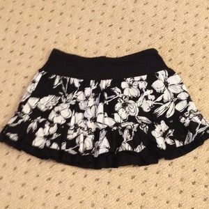 Black and White floral skirt.
