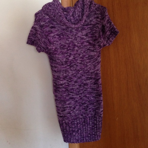 Barley warm purple short sleeve sweater