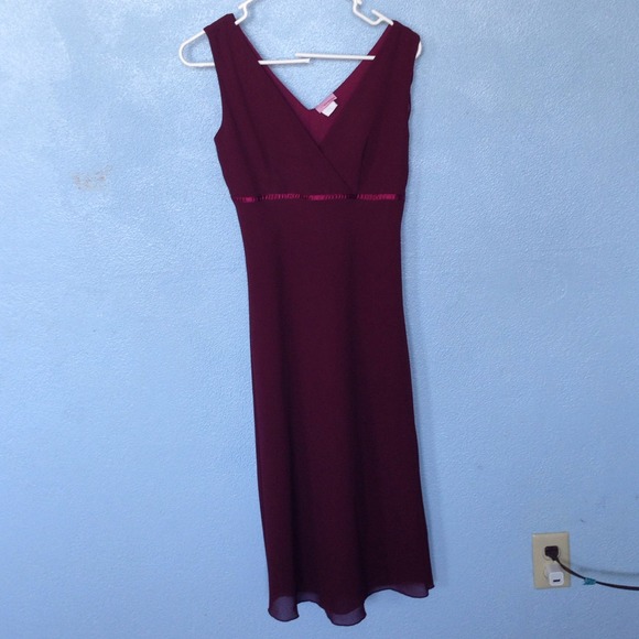 Maroon knee length dress