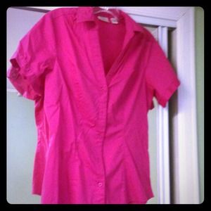 Hot pink slimming button-down shirt