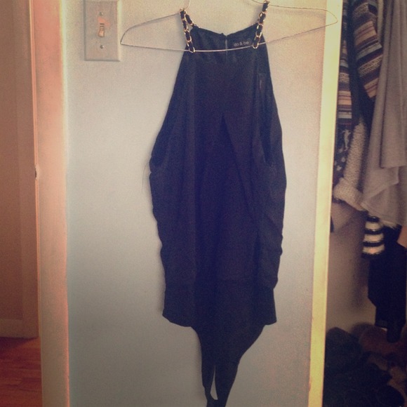 High neck body suit black NWT