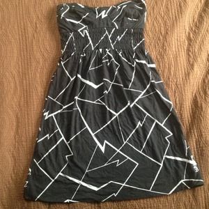 Billabong strapless black print dress