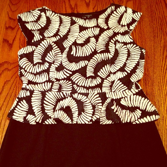 Black and white peplum dress by Ann Taylor