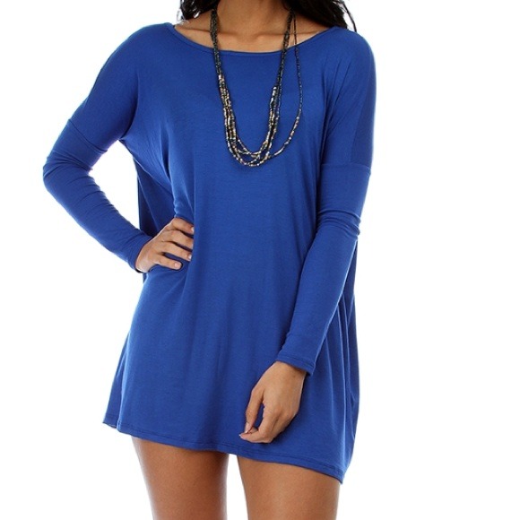 π Host Pick ROYAL BLUE OVERSIZED TUNIC DRESS - Picture 4 of 4