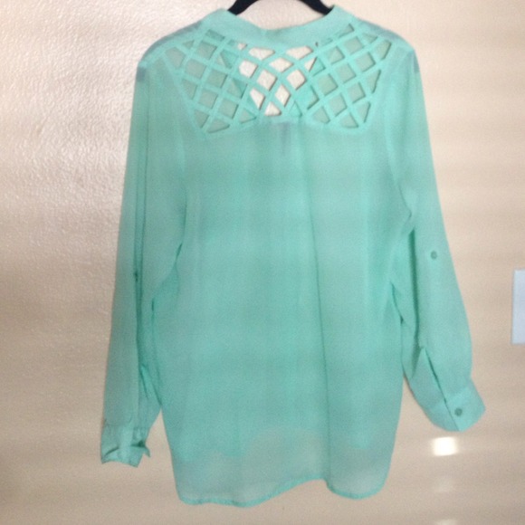 Nollie mint colored chiffon top - Picture 2 of 3