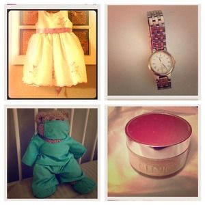 3T dress, Scrubs Bear, Watch, Clinique powder