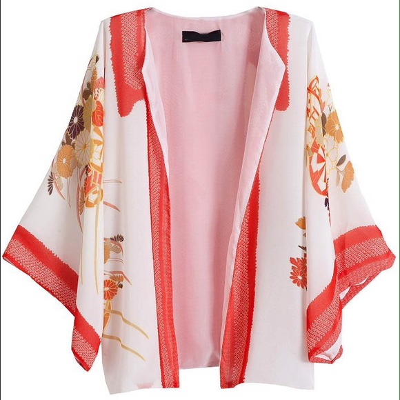 Red & White Kimono