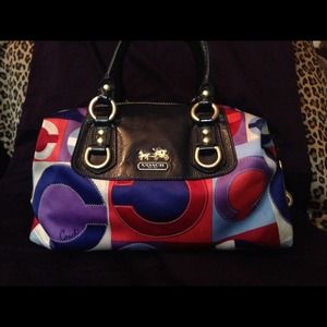 Authentic Coach Madison Sabrina Op Art Satchel