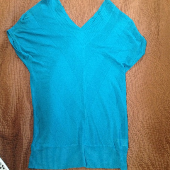 Mossimo Blue short sleeve sheer sweater