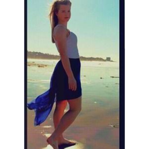 Blue high low skirt!