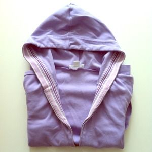 LOFT lavender hoodie w/stripe detail