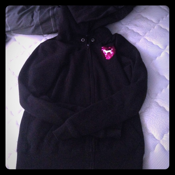 Victoria's Secret black zip up hoodie