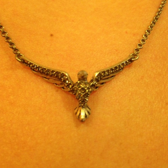 fossil bird necklace