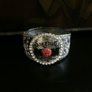 Silver basketball mom bracelet