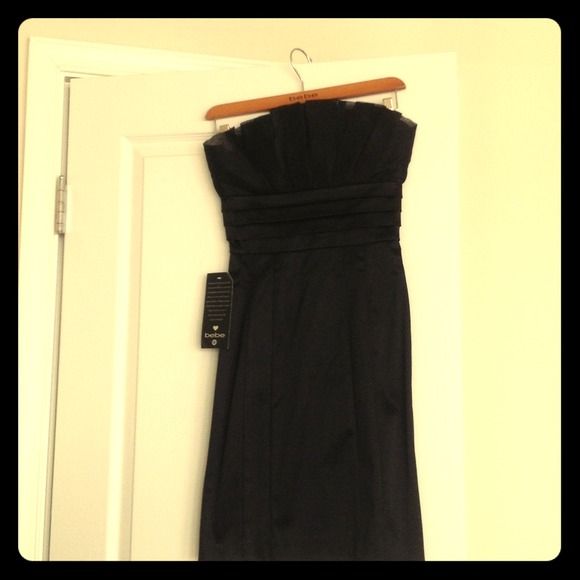 NWT bebe LBD pleat strapless