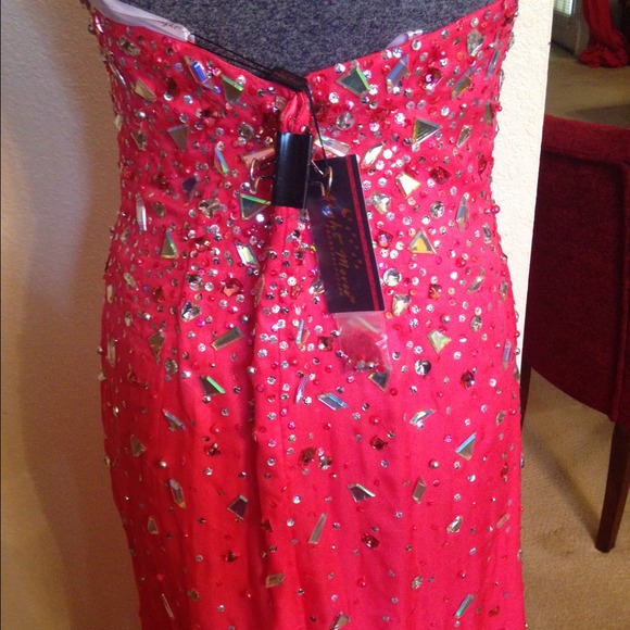 16W New Night Moves Watermelon Dress - Picture 4 of 4