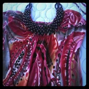 Maxi strapless beaded neck dress