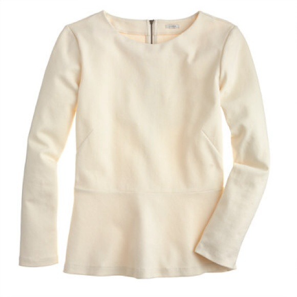 J.Crew Ponte Peplum Top