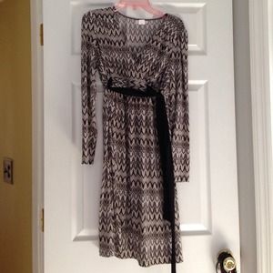 Maternity faux wrap dress.