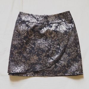 Black and Silver Floral Skirt
