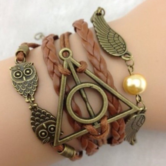 Jewelry - Owl/Angel Wing Leather Wrap Bracelet