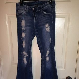 Ripped Flare Jeans