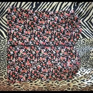 Zip up flower print tube top