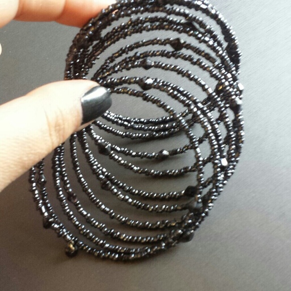 SOLD-Slinky bracelet cuff _ midnight blue color - Picture 3 of 4