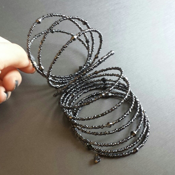 SOLD-Slinky bracelet cuff _ midnight blue color - Picture 4 of 4