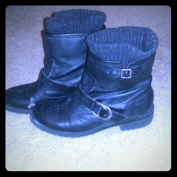 Black Guess Boots Women's 10