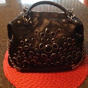 Black purse with embellishments