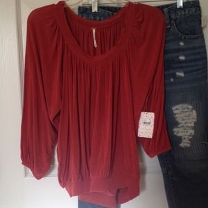 Sold!Free People Rust Boho Top