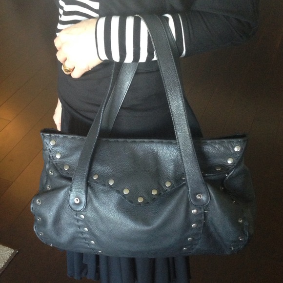 💥Sale💥Cowhide leather black purse with studs!