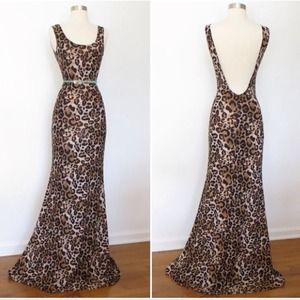 Custom leopard maxi dress