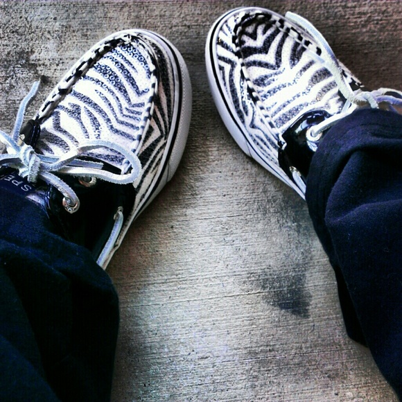 Zebra sequinced sperrys!