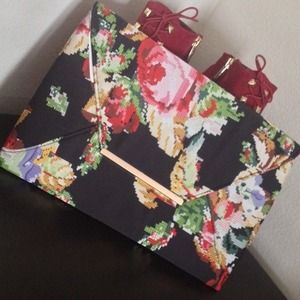 Black Floral Spring Inspired Clutch