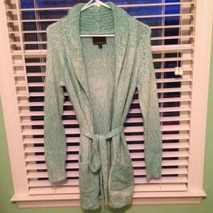 PRICE LOWERED!! Tiffany blue and white cardigan