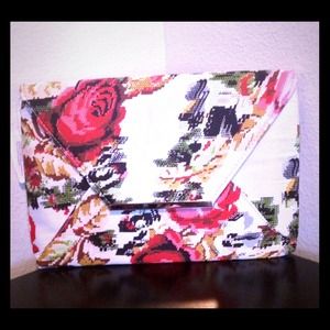 White Floral Spring Inspired Clutch