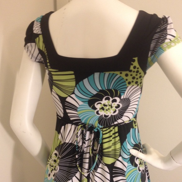 Cute blue/green printed dress - Picture 3 of 3