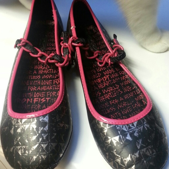 Iron Fist flats silver and pink and black Size 7 - Picture 1 of 1